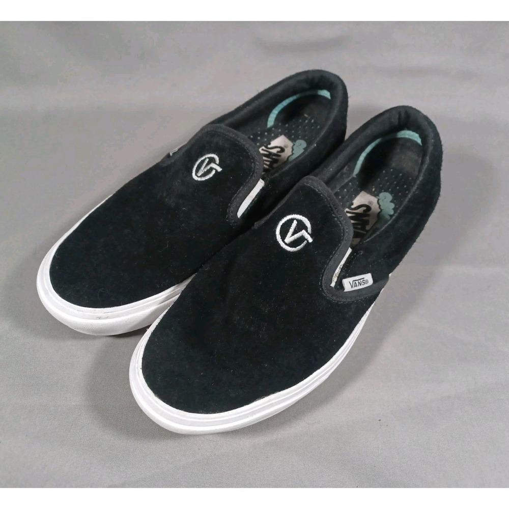 Vans Shoes Womens 8.5 Mens‎ 7 Comfycush Slip-On Distort Black White